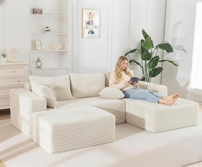 105" Convertible Sectional Couch - Image 6