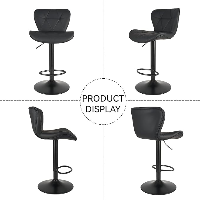 Nalupatio Modern Bar Stools Set of 4, Adjustable Faux Leather Upholstered - Image 5