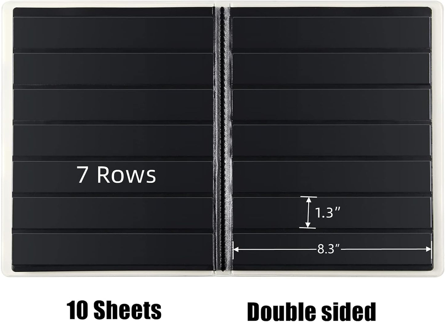 MUDOR Stamp Collecting Album, 7 Rows Pockets Stamp Book for Collectors, 10 Sheets Stamp Stockbook