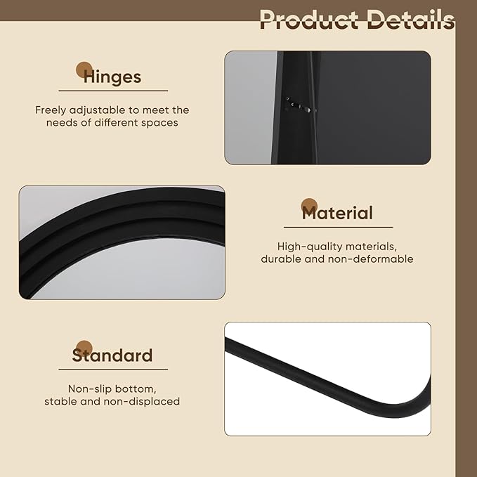 Full Length Mirror, Oversized Stand Up Mirrors Large Wall Mirrors, Wall Mounted - Image 6