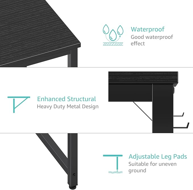 Lufeiya Gaming Desk with Fabric Drawers - Image 7