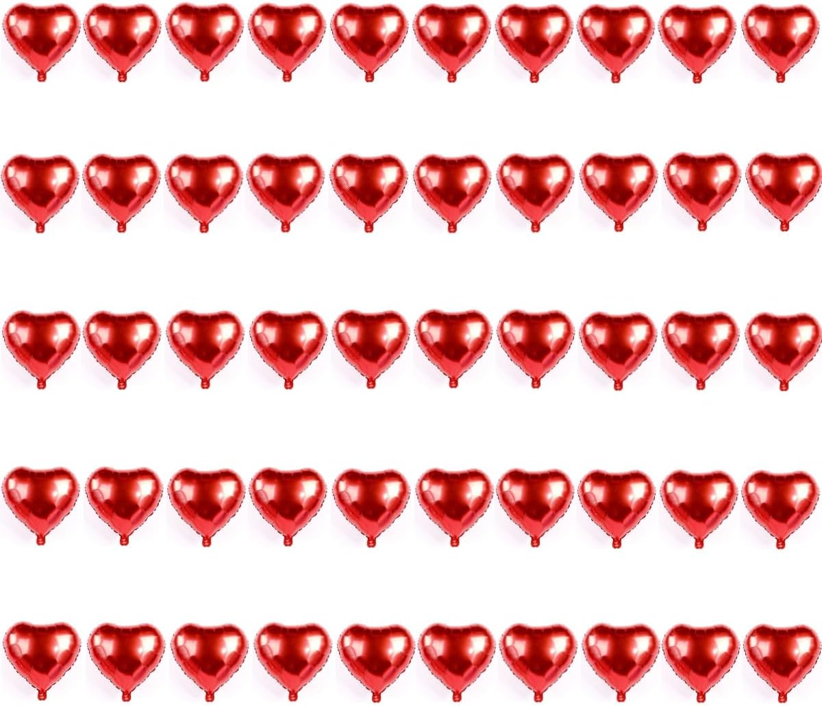 50 Pcs Red Heart Shaped Balloon Foil Balloon 5 inch Heart Balloon for Valentinge's day Wedding Decoration