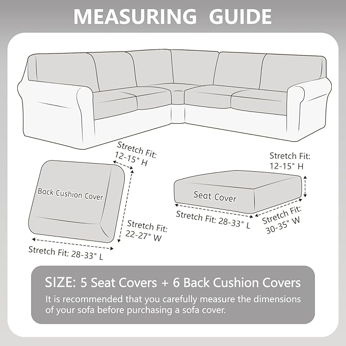 Arfntevss Velvet Corner Sectional Couch Covers Slipcovers L Shape Couch Cushion - Image 5