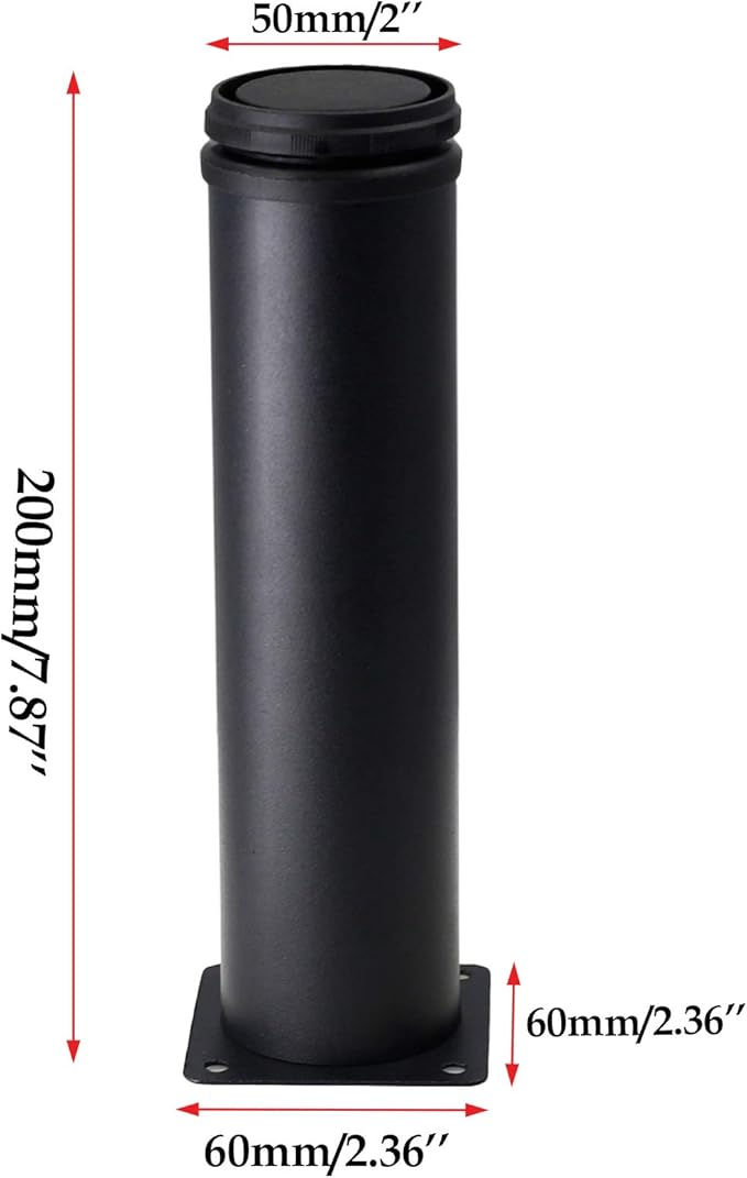 Set of 4 Stainless Steel Furniture Legs 8 Inch, Adjustable Round Cabinet Legs - Image 3