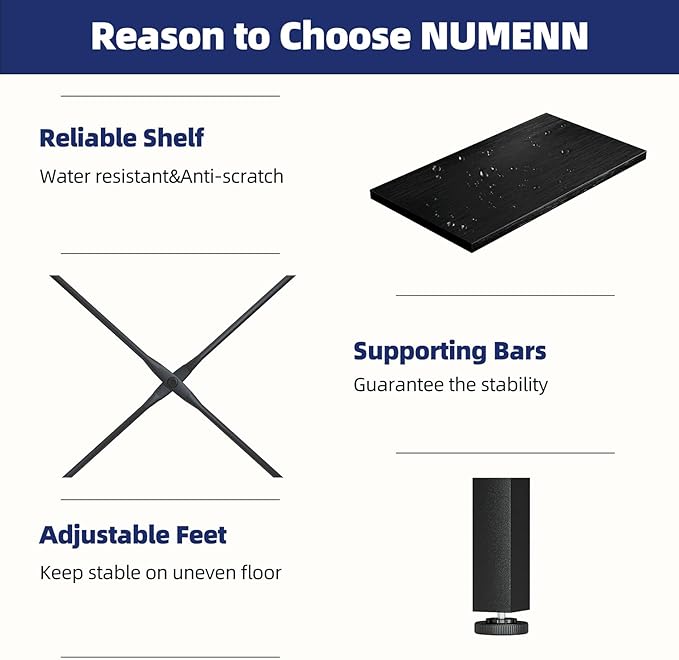 NUMENN Triple 5 Tier Bookshelf, Wide Book Shelf - Image 7