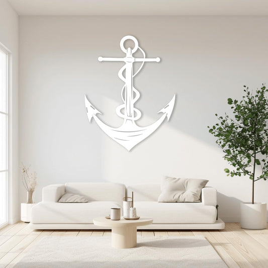 XXQ Anchor Metal Wall Decor, Anchor Metal Wall Art for Bedroom Living Room Dorm Antique Anchor Wall Decor Antique Metal Anchor Farmhouse Decor (Whhite, 24" x 35" / 60 x 90cm)