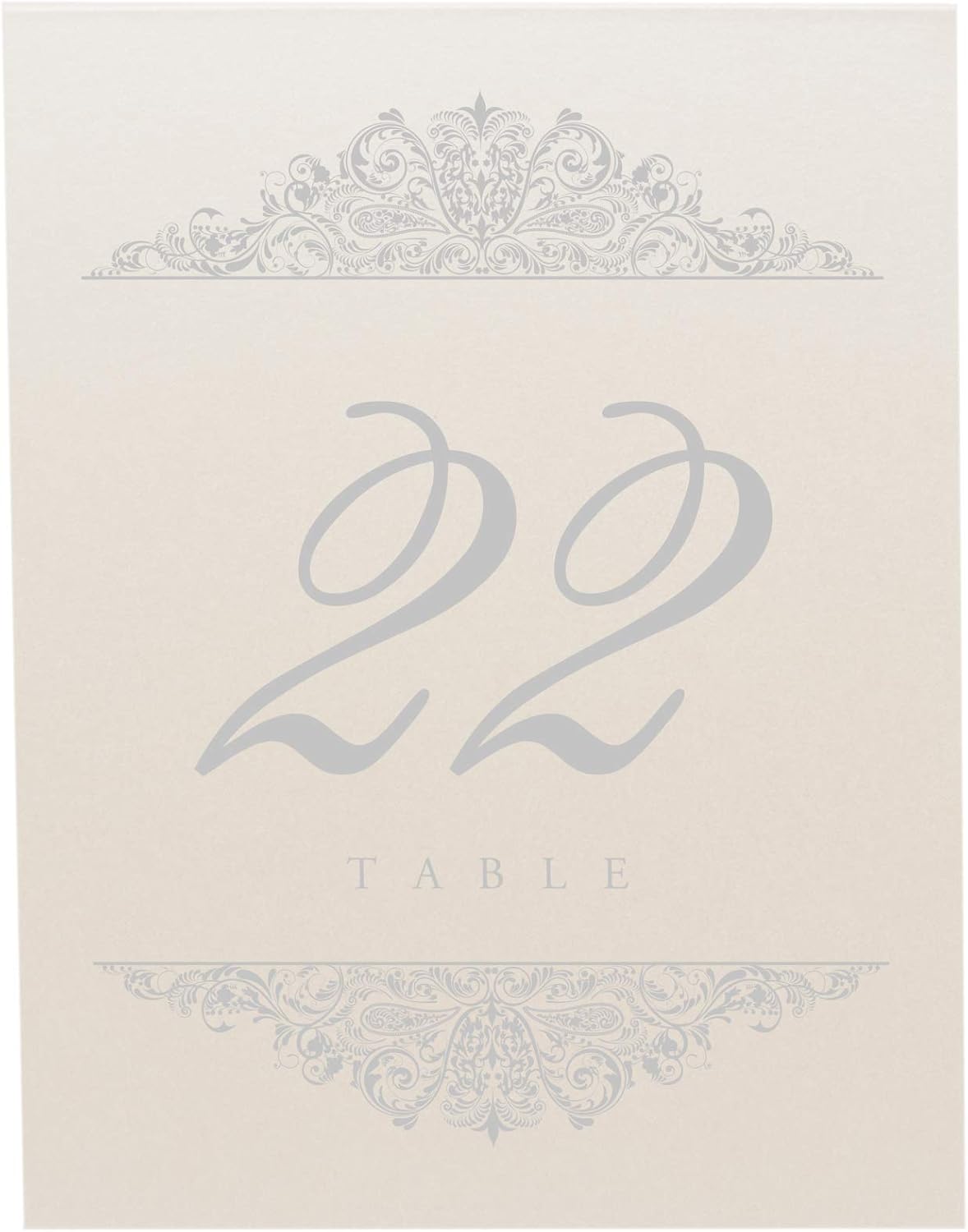 Paisley Wedding Table Numbers (Select Color/Quantity), Champagne, Silver, 1-15, Double Sided, Tent or Use in a Stand, Great for Parties & Restaurants - Made in the USA