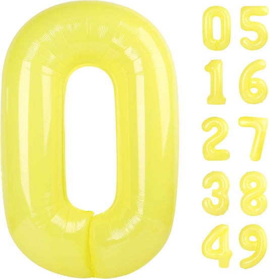 Macaron Yellow Number Balloon 0