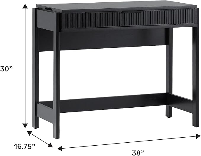 Walker Edison Transitional Style Furniture, Reeded Detail, Lift-Top Desk - Image 3