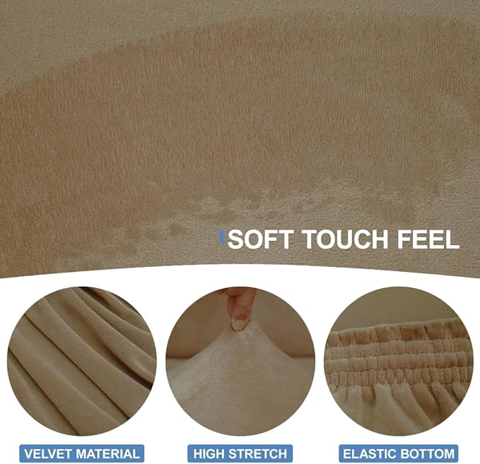 CUCRAF T Cushion Sofa Cover 4 Piece Slipcovers, Soft Thick Velvet Couch Cover - Image 3