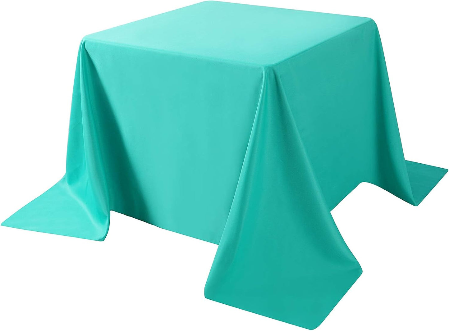 Cupuamon Square Tablecloth 90x90 inch Washable Polyester Fabric Table Cloth for Wedding Party Dining Banquet Decoration（90x90,Turquoise）