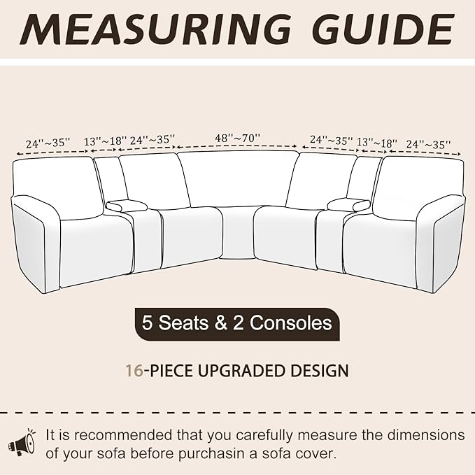 Arfntevss Sectional Recliner Couch Covers Velvet Washable Corner Sectional Sofa - Image 2