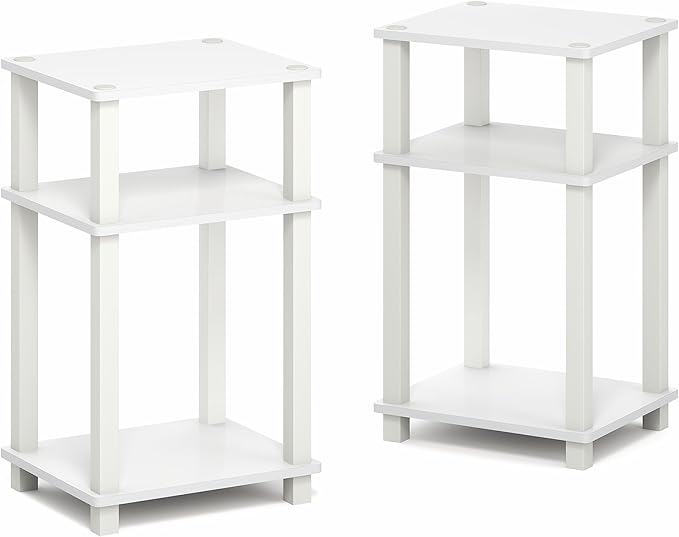 Furinno JUST Side Table Set of 2, 3-Tier Open Shelf Modern End Table, Toolless - Image 5