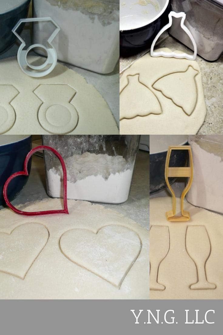 BRIDAL SHOWER ENGAGEMENT WEDDING COOKIE CUTTER SET OF 4 MADE IN USA
