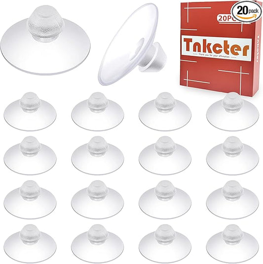 20-Pack Transparent Anti-Collision Suction Cups, 30mm/0.7" Mark-Free Design by Brandflagship