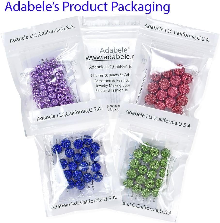 25pcs Adabele Grade A Suncatcher Crystal Rhinestone Pave Loose Beads 8mm Sapphire Blue Polymer Clay Disco Ball Spacers Compatible with Shamballa All Craft Jewelry Making DB8-13