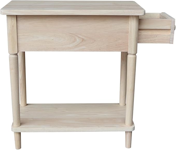 International Concepts Solid Wood Narrow Side Table Unfinished - Image 7