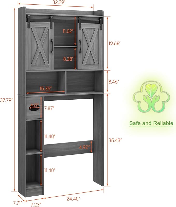 Farmhouse Over The Toilet Storage Cabinet - Image 2