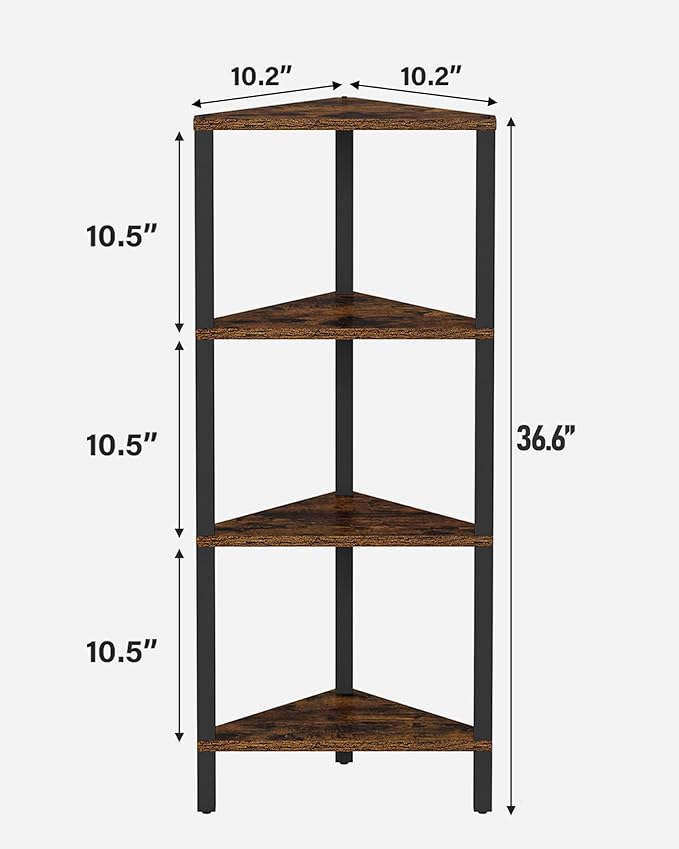 TUTOTAK Corner Shelf, 4-Tier Corner Bookshelf - Image 2
