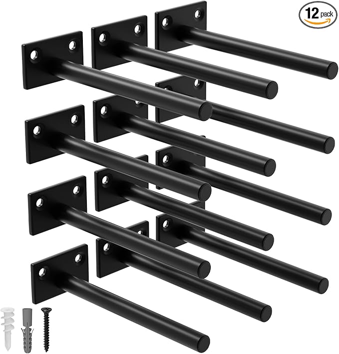 LEOPO 12-Pack 10 inch Floating Shelf Brackets, Hidden Shelf Bracket by FinestHomeDecor