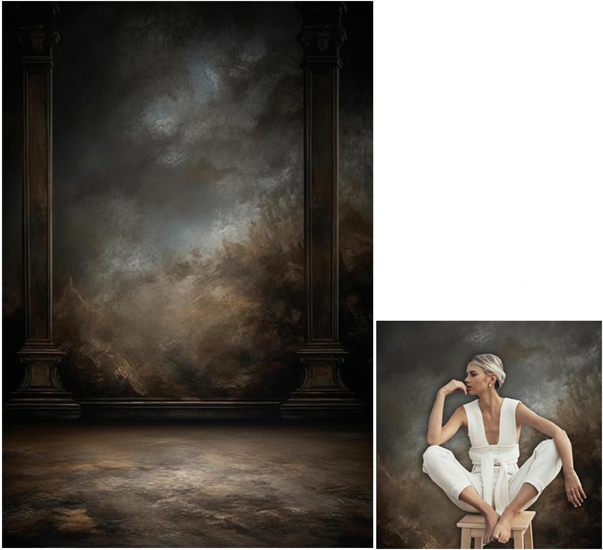 8x16ft Dark Vintage Photography Backdrops Portrait Photo Backdrop Wedding Bridal Show Birthday Background for Studio Props