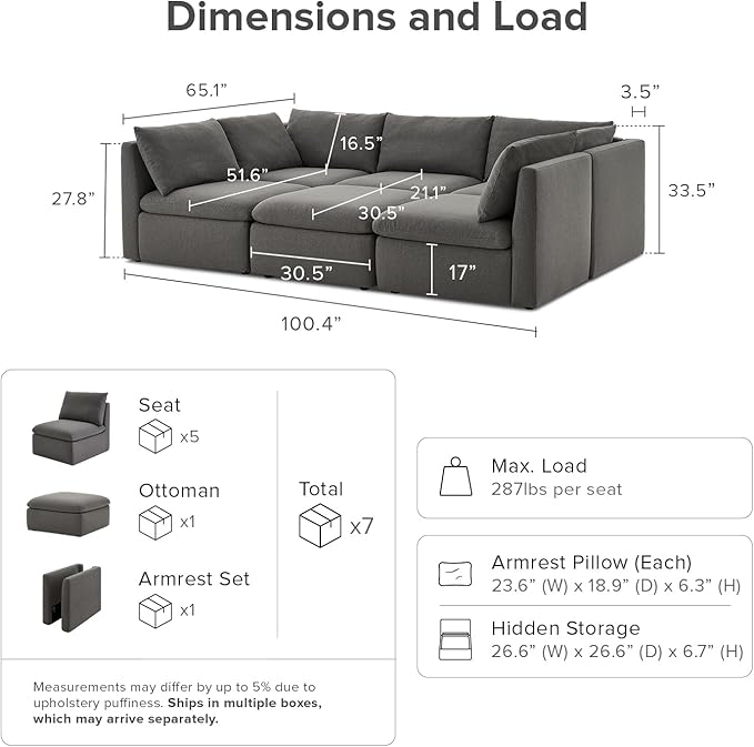 mopio Oversized Modular Sectional Sofa - Image 2