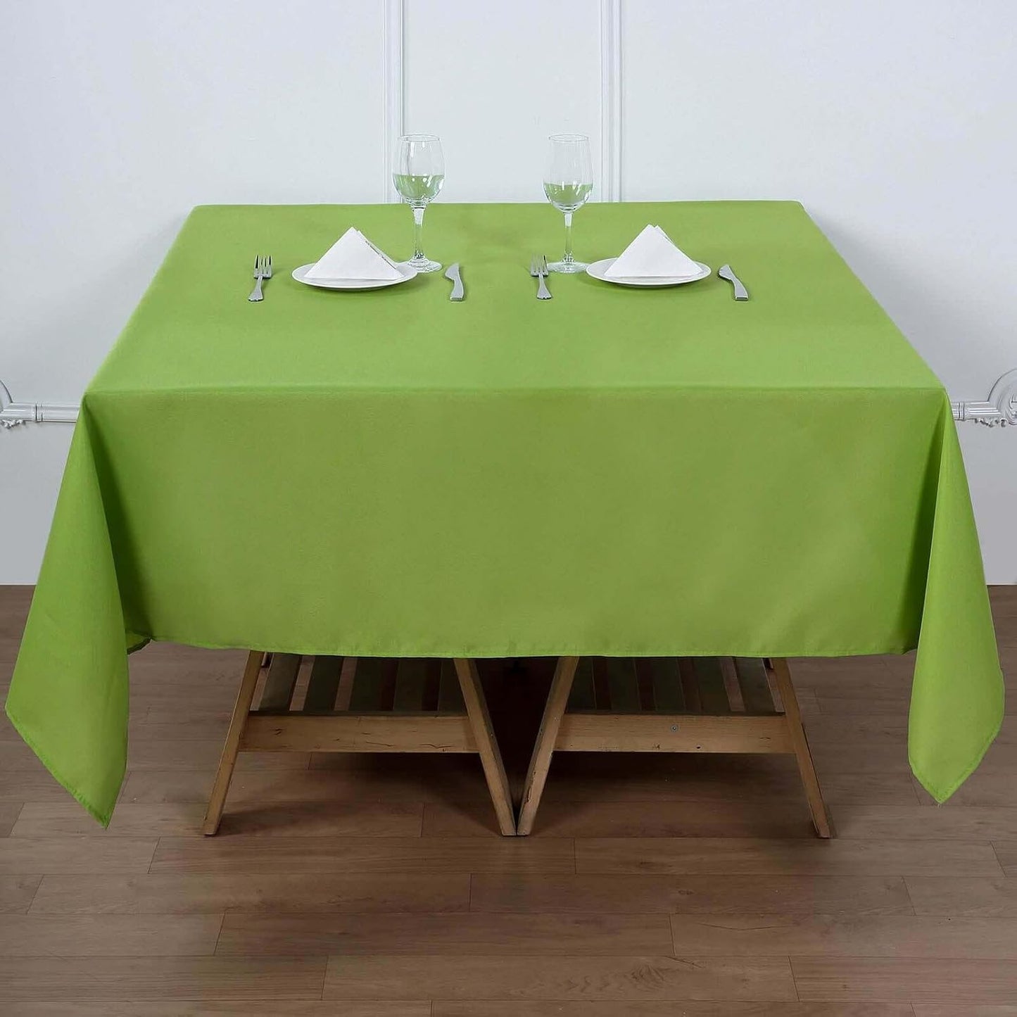 Efavormart 70" Lime Green Square Polyester Tablecloth for Dining Table, Wedding, Party, Event, Banquet, Restaurant Decoration