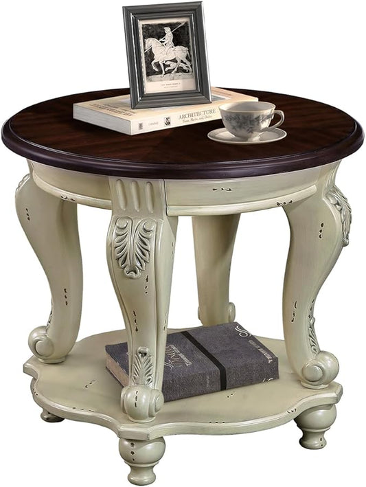 LKTART Round End Table, Victorian Vintage End Tables by LKTART