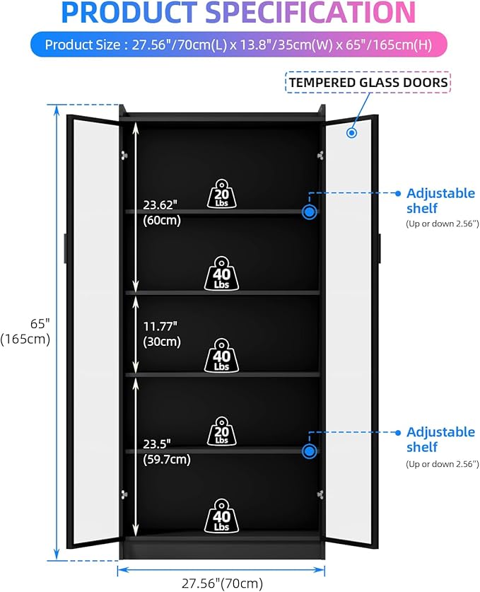 Dystler 65" Display Cabinet - Image 2
