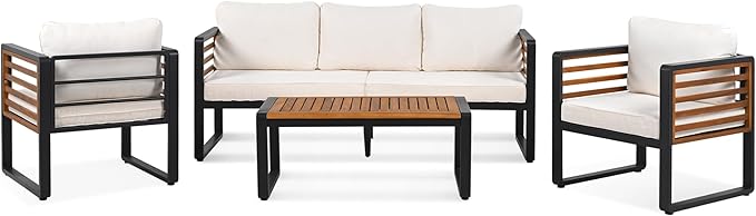 4-Pieces Outdoor Patio Sectional Sofa Set - Image 8