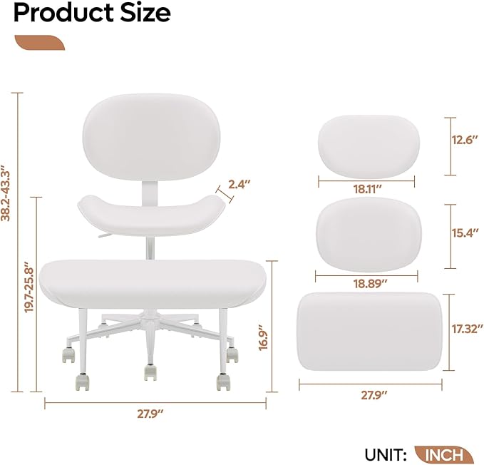 Pinmoco Upgraded Cross Legged Office Chair - Image 2