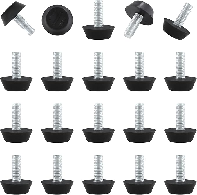 Zorfeter 30 Pcs Screw in Threaded Furniture Adjustable Levelers, M6 Leveling by Zorfeter