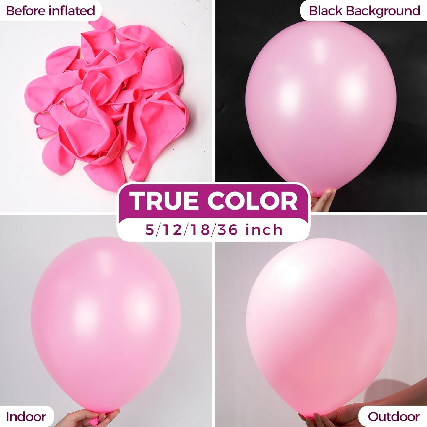 Bezente Pink Giant Balloons 36 Inch - 8 Pack Jumbo Bridal Pink Balloon Large Round Light Pink Latex Balloons for Birthday Wedding Anniversary Bridal Shower Gender Reveal Party Decoration