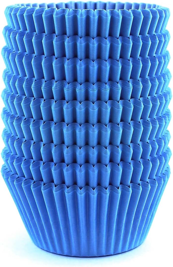Blue Baking Cups Cupcake Liners Wrappers Paper Muffin Standard Sized 300 Count