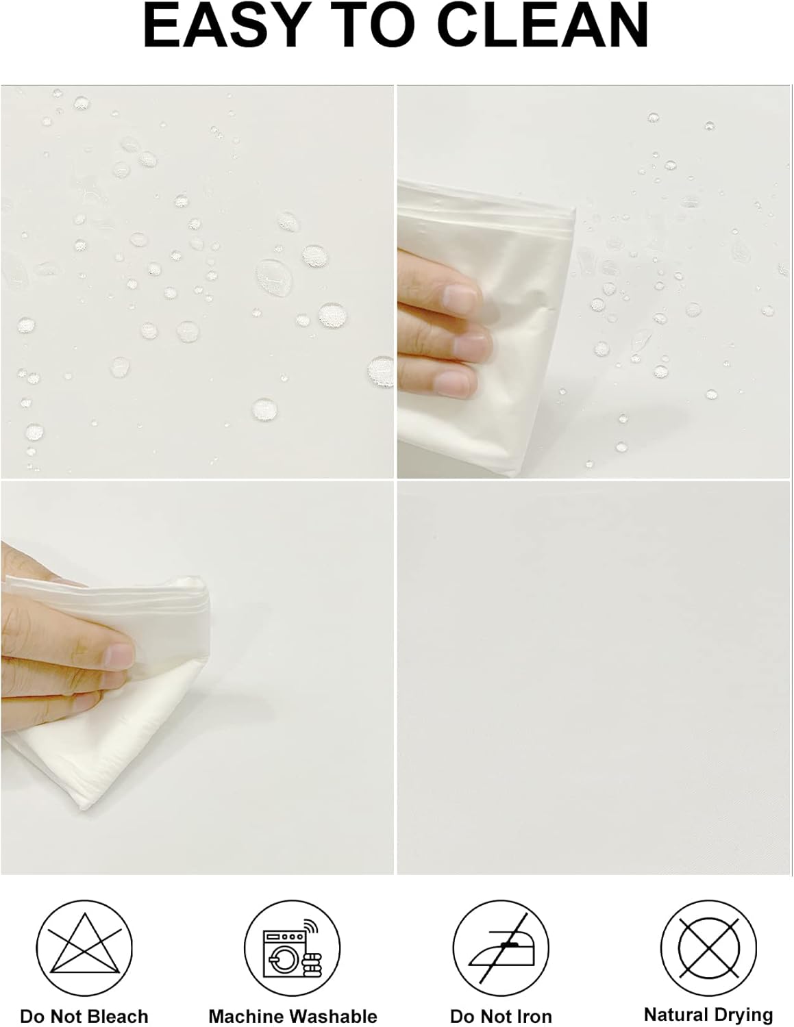 Fokitut 6 Pack Waterproof Rectangle Tablecloth, 60x120 Inch,Stain Resistant and Wrinkle Polyester Table Cloth, Fabric Table Cover for Kitchen Dining, Wedding, Party, Holiday Dinner-Ivory