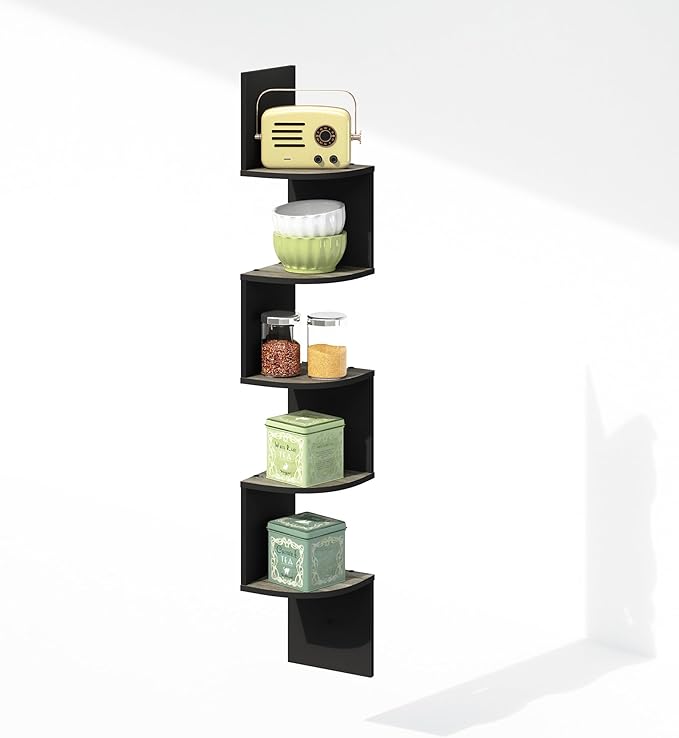 Furinno Rossi 5-Tier Floating Corner Shelf - Image 3