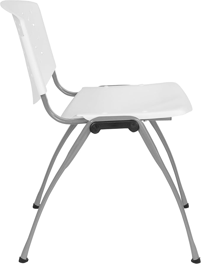 Flash Furniture HERCULES Series 880 lb. Capacity White Plastic Stack Chair - Image 9