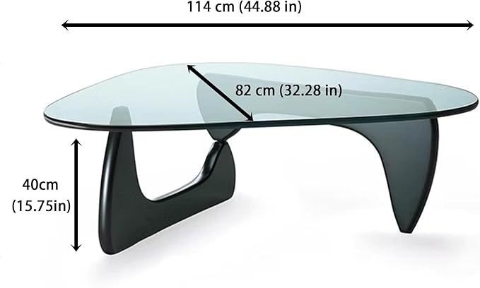 EASYSOUL Modern Glass Coffee Table, 44.88" D x 32.28" W x 15.75" H, Abstract - Image 2