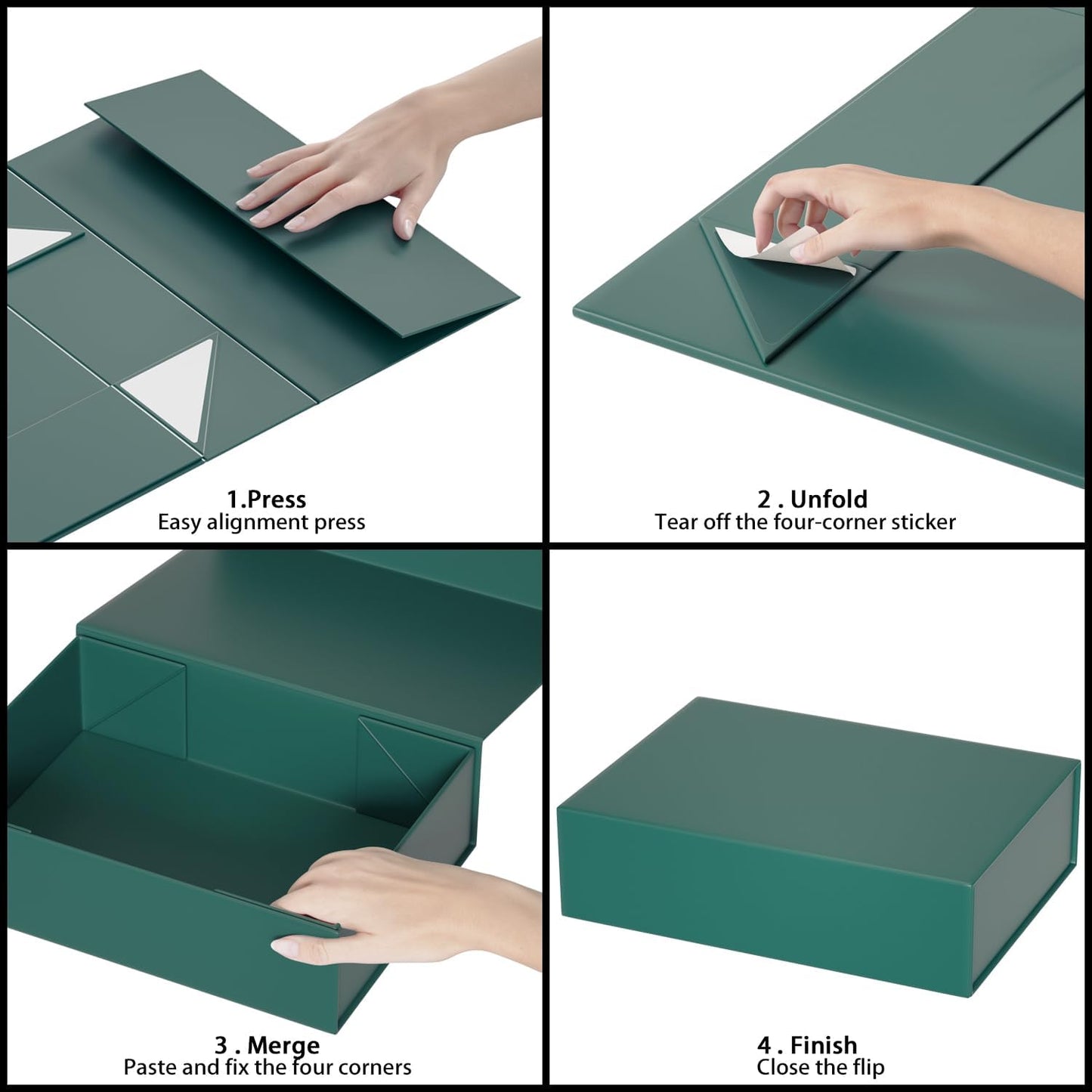 Green Gift Box 11.9" x 8.5" x 3.3" with Magnetic Closure Lid Gifts Boxe for Presents,Bridesmaid Gift Boxes,Cute Box,Birthday Gifts Boxe,Luxury for Gift Packaging, Magnetic Gifts Boxes for Wrapping Gift