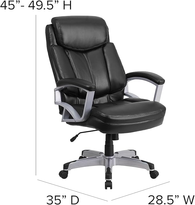 Flash Furniture HERCULES Series Big & Tall 500 lb. Rated Black LeatherSoft - Image 3