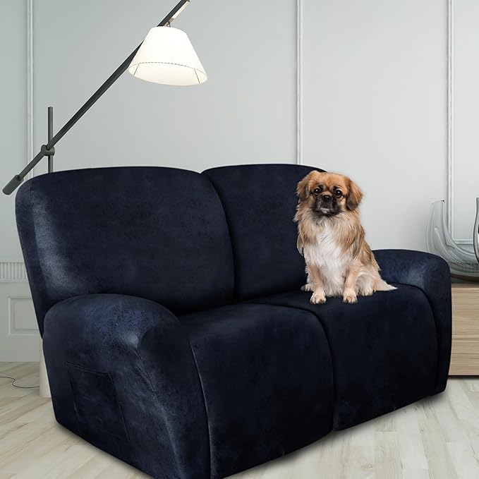 ANARACHON Loveseat Recliner Cover Leather Look Recliner Loveseat Covers - Image 2