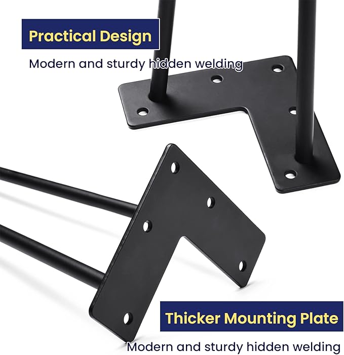 SMARTSTANDARD 9 Inch Heavy Duty Hairpin Furniture Legs, Metal Home DIY Projects - Image 4