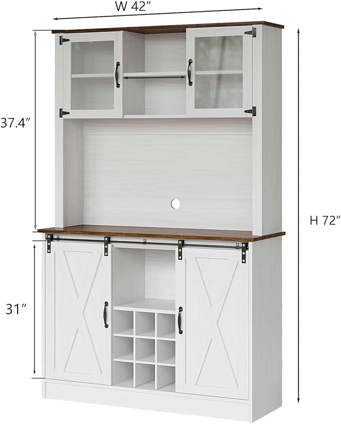 4ever2buy Farmhouse Coffee Bar Cabinet - Image 2