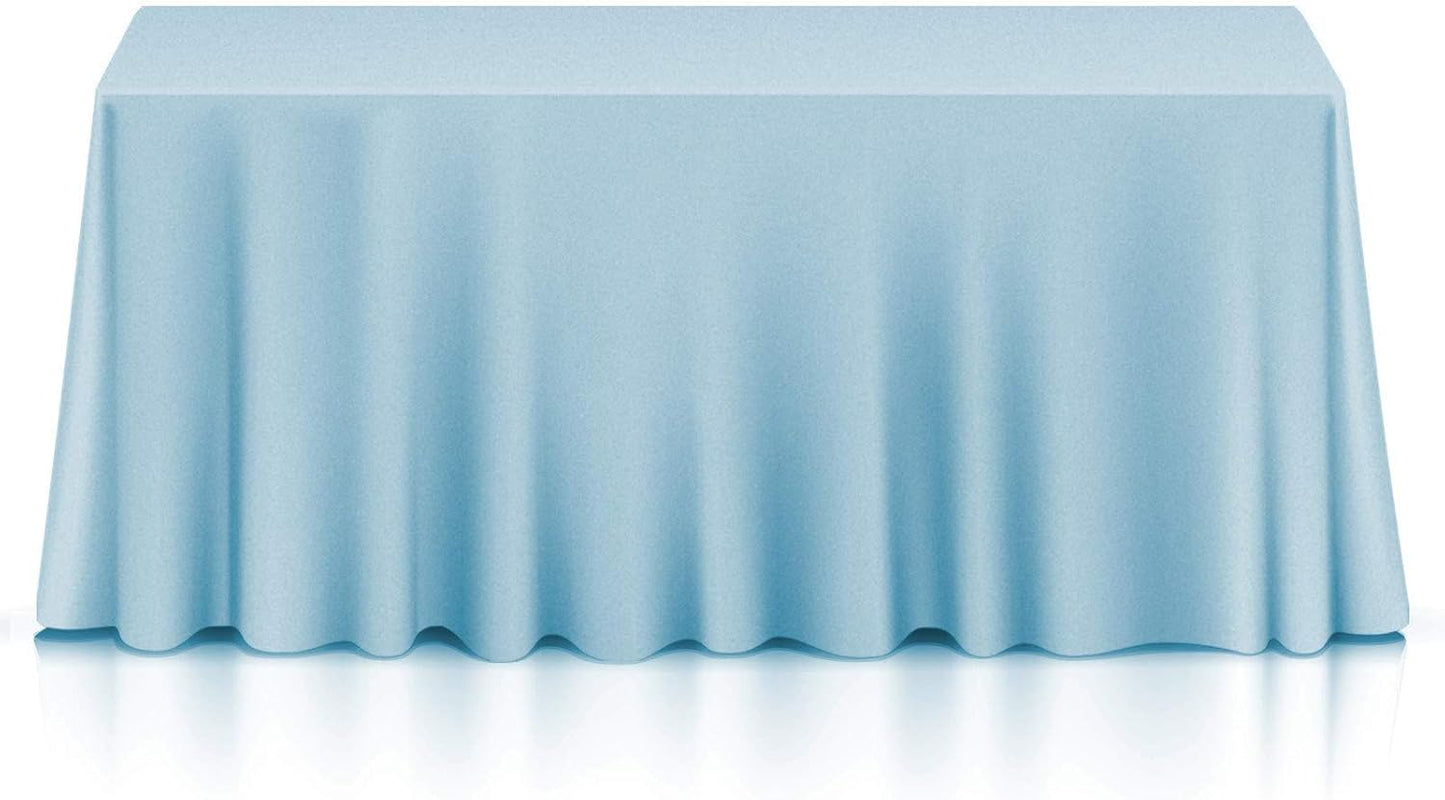 Lann's Linens - 10 Premium 90" x 132" Tablecloths for Wedding/Banquet/Restaurant - Rectangular Polyester Fabric Table Cloths - Baby Blue