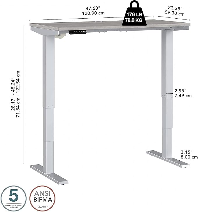 Bush Business Furniture 48-inch Electric Height Adjustable Standing Desk - Image 5