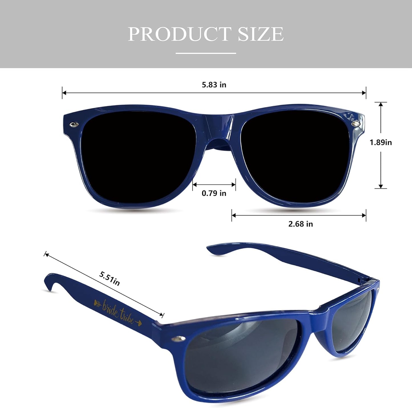 LADY&HOME 10 Pack Bachelorette Party Sunglasses Favors, Bridesmaid and Bride Tribe Sunglasses for Bridal Party, Bridal Shower(Navy)