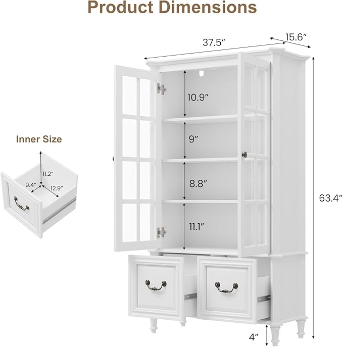 QUW 63" Tall Display Cabinet - Image 3
