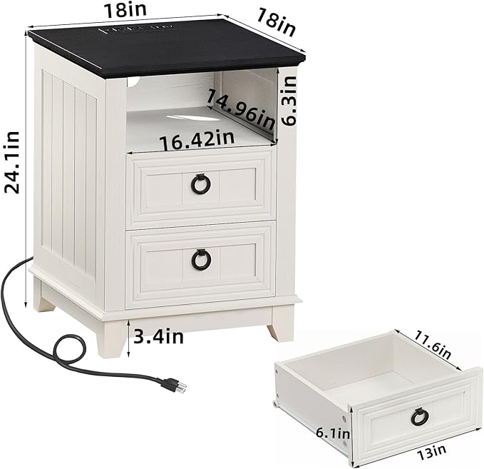 Joaxswe 18" Farmhouse Night Stand - Image 2