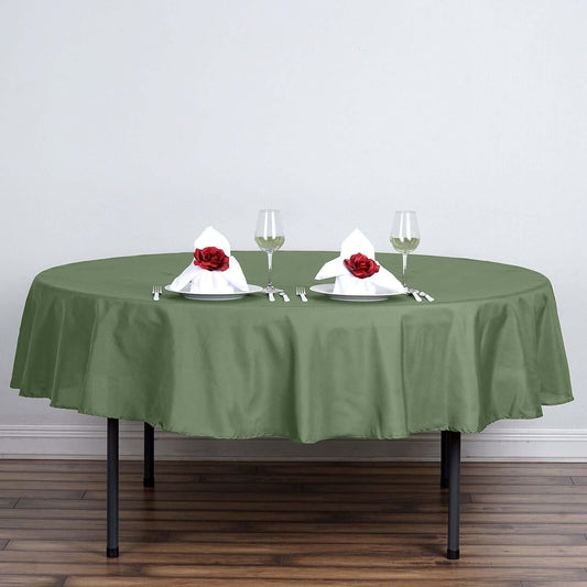 Efavormart Round Tablecloth, 90 Inch Stain & Wrinkle Resistant Washable Table Cloth, Decorative Polyester Fabric Table Cover for Banquet, Wedding, Dining- Willow Green