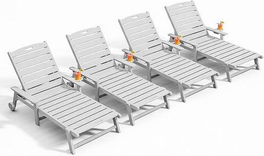 Outdoor Lounge Chair Set of 4 by LegacyAmerhomeDirect